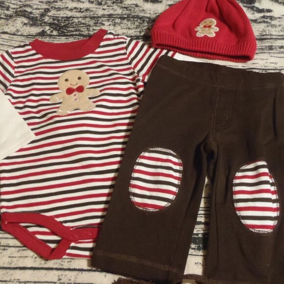 Gymboree Gingerbread Boy 6-12 Month Bodysuit Pants Outlet Hat Shoes Outfit. - Picture 2 of 5